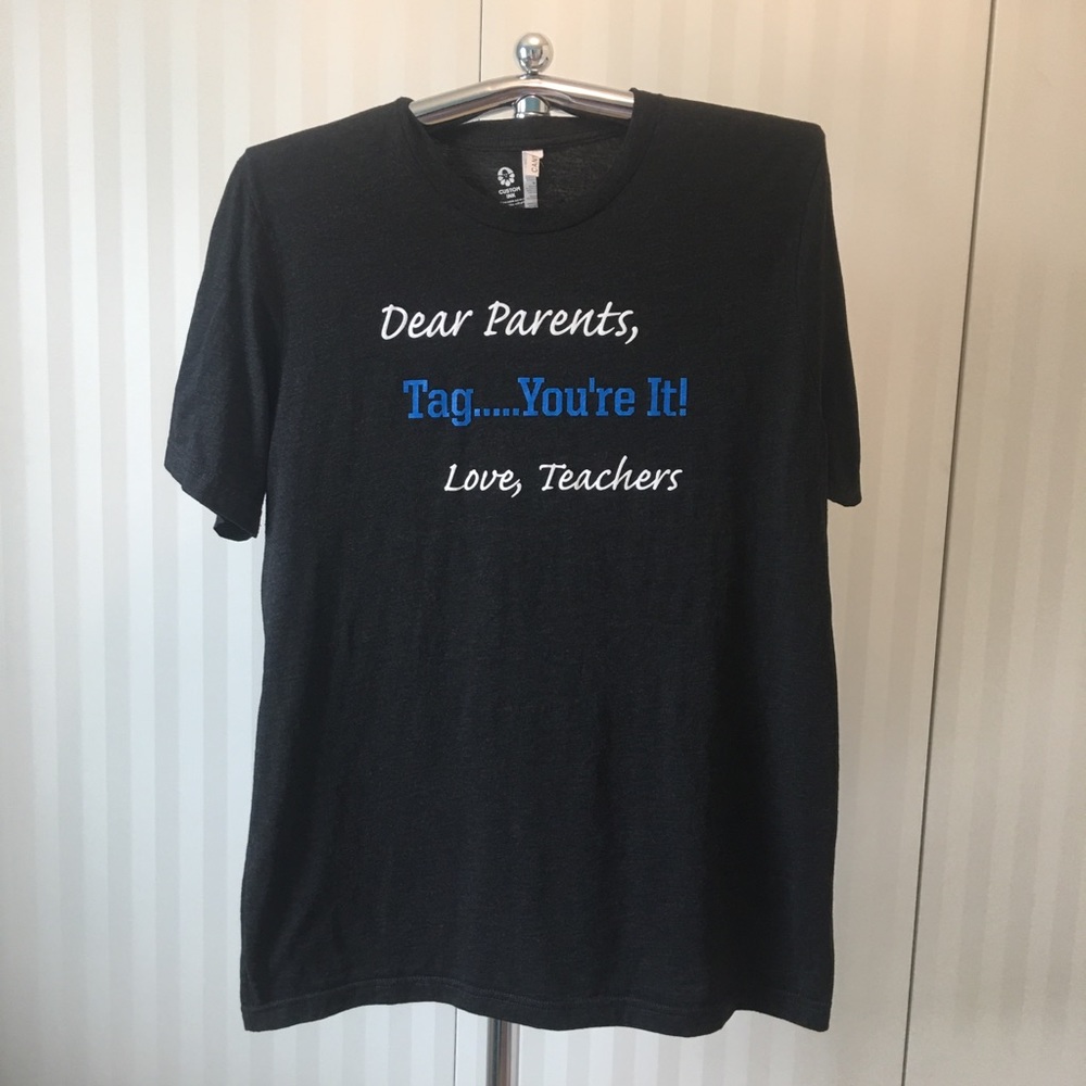 Custom Ink black short sleeve tag parents love teachers tee Size XL